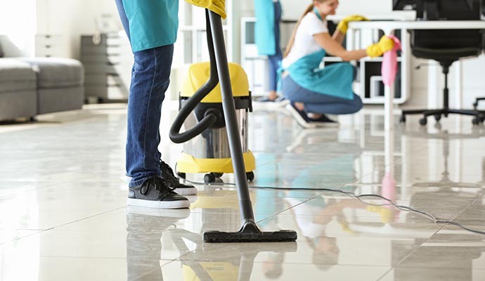 janitor real estate office floor cleaning